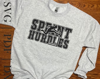 Sprint Hurdles Track & Field SVG PDF DXF | Athletics Varsity Sweater | College University Highschool Sports | Gift For Runner Jumper Thrower