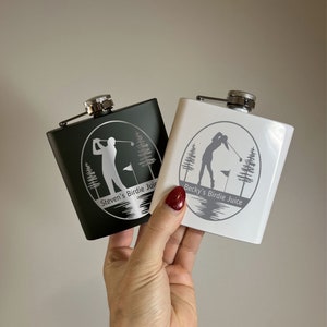 Custom Birdie Juice Laser Engraved Flask | Personalized Golf Gift | Name |Groomsmen Bachelor Party Stag Stagette Bridesmaid | Wedding | Trip