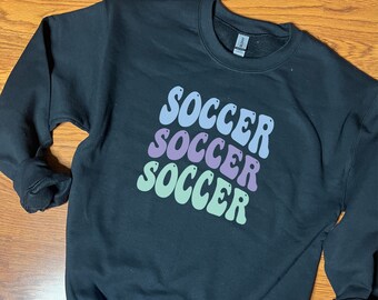 Soccer Crewneck Sweatshirt | Football Footy Athletics Varsity Sweater | College University Highschool Sports | Gift For Athlete Daughter Son