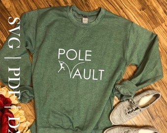 Pole Vault Design Track & Field SVG PDF DXF | Athletics Varsity Sweater | College University Highschool Sports|Gift For Runner Jumper Unisex