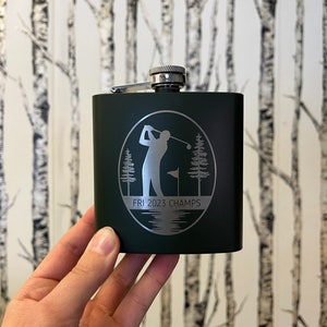 Custom Birdie Juice Laser Engraved Flask Personalized Golf Gift Name Groomsmen Bachelor Party Stag Stagette Bridesmaid Wedding Trip image 3