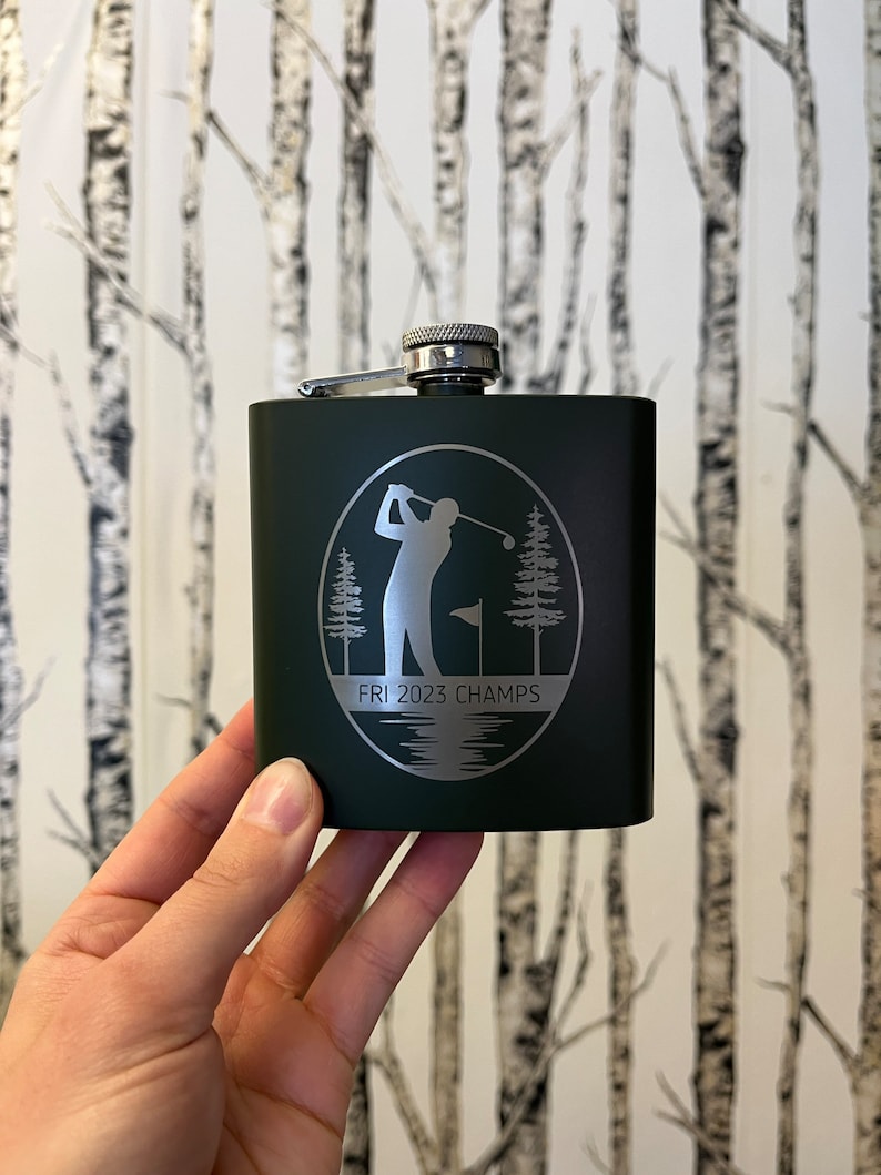 Custom Birdie Juice Laser Engraved Flask Personalized Golf Gift Name Groomsmen Bachelor Party Stag Stagette Bridesmaid Wedding Trip image 3