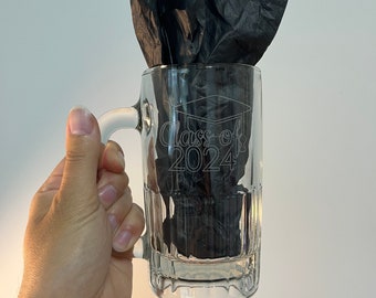 Class of 2026 Custom Laser Engraved Beer Mug | Stein | Father's Day | Graduation | Gift | Present for Grad | Brother Father Sister Daughter