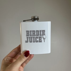 Custom Birdie Juice Laser Engraved Flask | Personalized Golf Gift | Name |Groomsmen Bachelor Party Stag Stagette Bridesmaid | Wedding | Trip