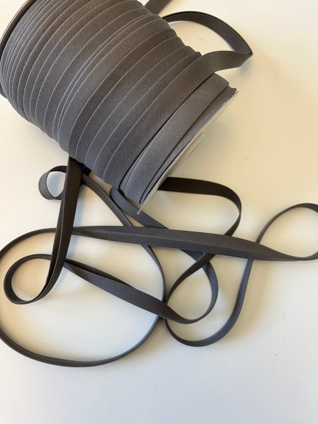 1/2 Inch Double Fold Dark Grey Bias Tape Bulk Pricing Sewing Supplies