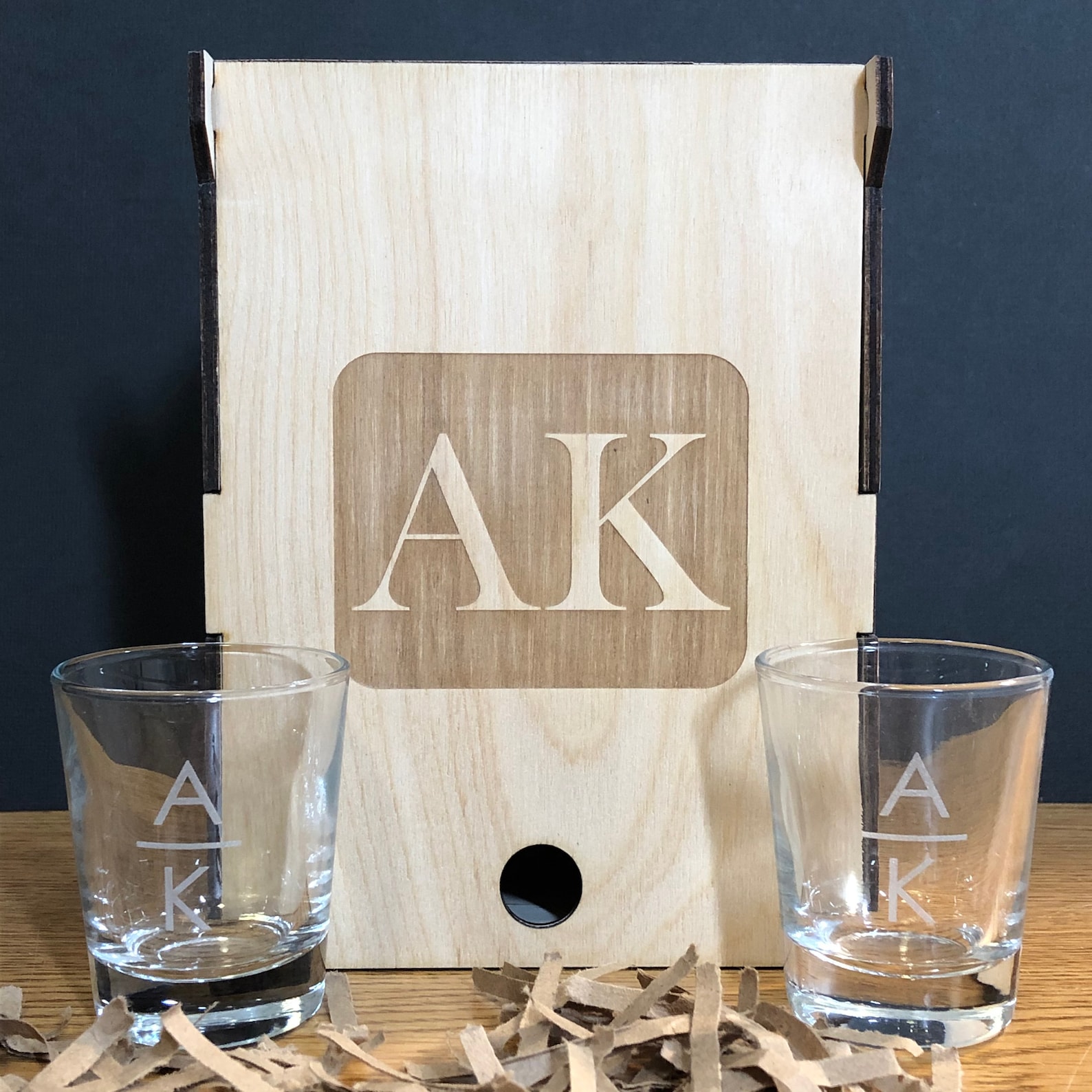 Custom Laser Engraved Shot Glass Personalized Initial Etsy