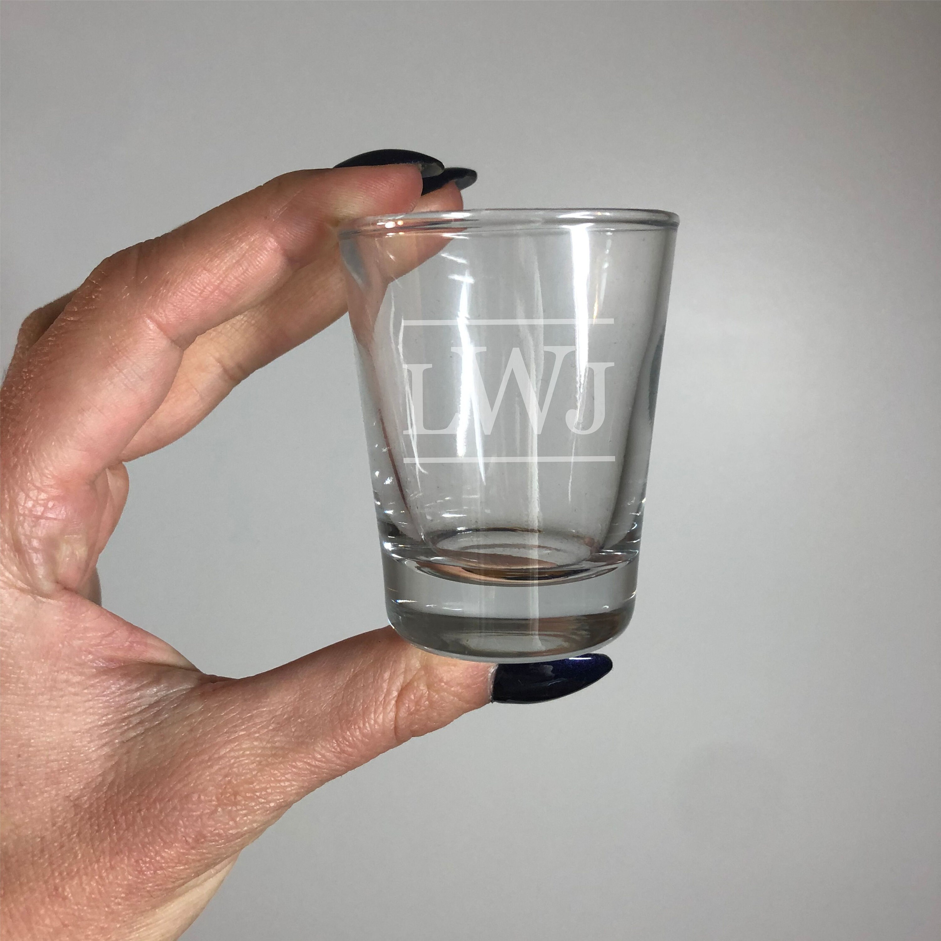 Custom Design Laser Engraved Shot Glass Personalized Initial Etsy