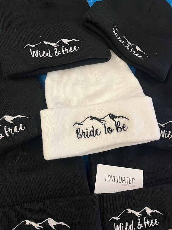 SET of Bride To Be / Wild & Free Customized Winter Beanies /  Bridesmaid Winter Hats / Wedding / Proposal / Thank You/Toque / Maid of Honour