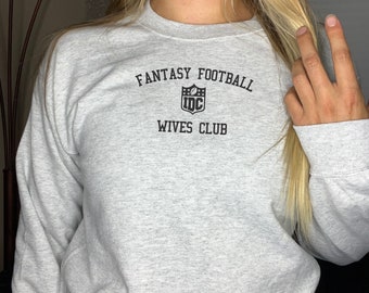 Fantasy Football Wives Club Crewneck Sweatshirt | Athletics Varsity Sweater | College University Highschool Sunday Sports | Girlfriends Club