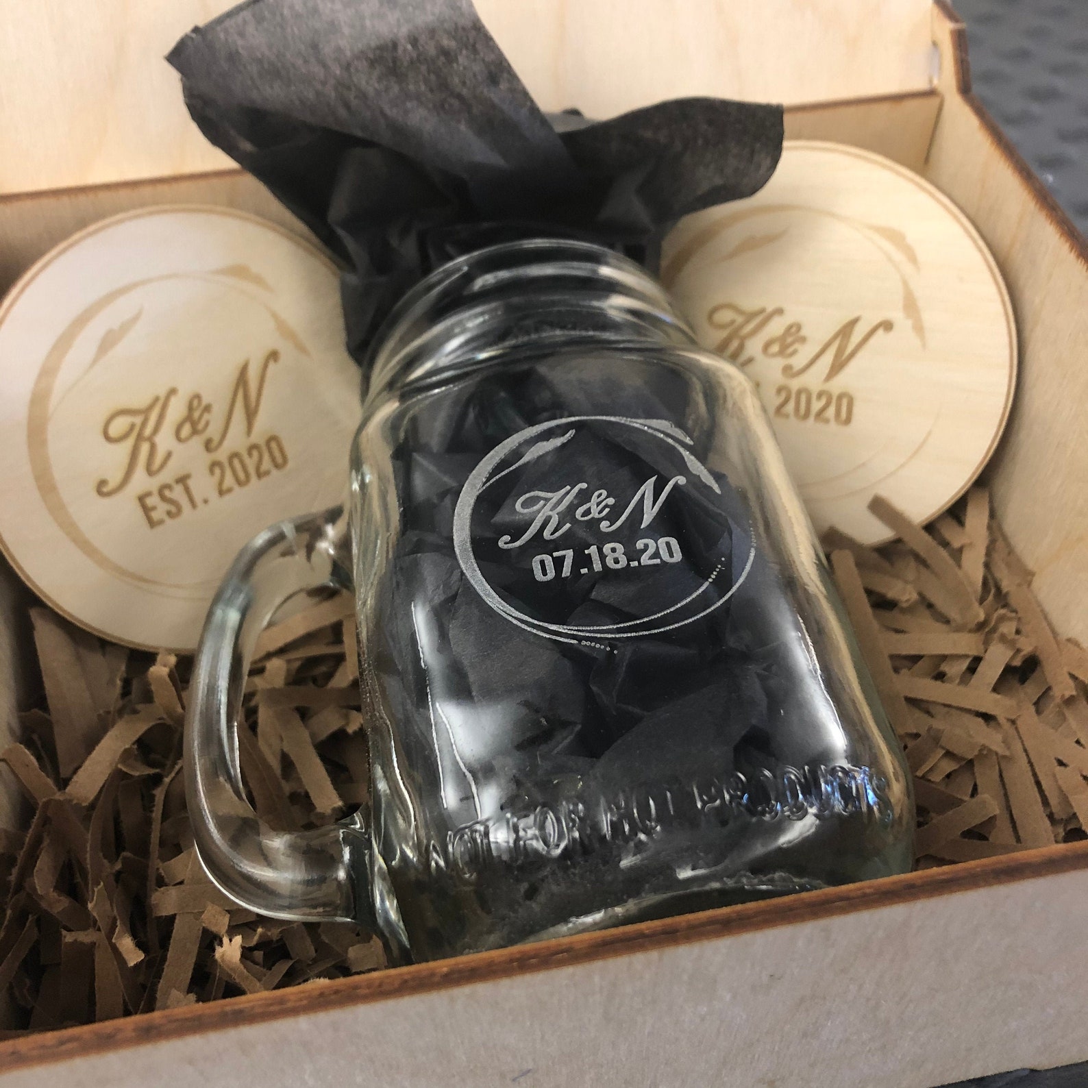 Custom Laser Engraved Mason Jar With Handle Personalized Etsy Canada