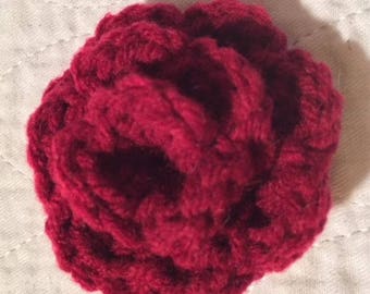 Red Rose crochet bud