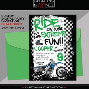 Fiesta de motos de cross, cumpleaños de motos de cross, fiesta de motocross, invitación de motocross, cumpleaños de motocross, moto de cross, invitación de motocross, cumpleaños de moto de cross