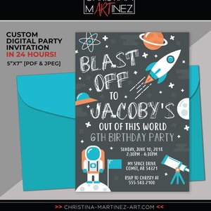 Outer Space Party, Astronaut Birthday Party, Outer Space Birthday Party, Rocket Birthday Party Invite, Astronaut Birthday, Space bday Invite