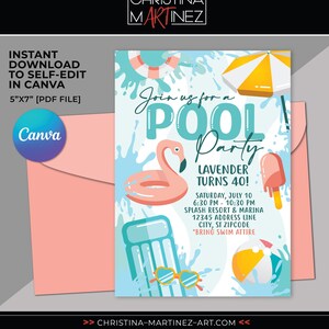 Pool-Party, Pool-Geburtstagsfeier, Pool-Party-Thema, Schwimmbad-Party, Einladung zur Pool-Party, Einladung zur Schwimmparty