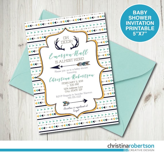 hunting themed baby shower invitations