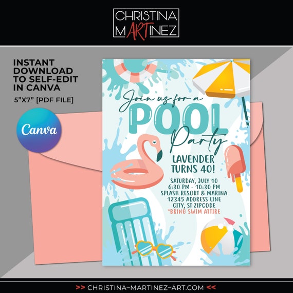 pool party dress code invitation Kids Pool Party Invitations and Party Ideas