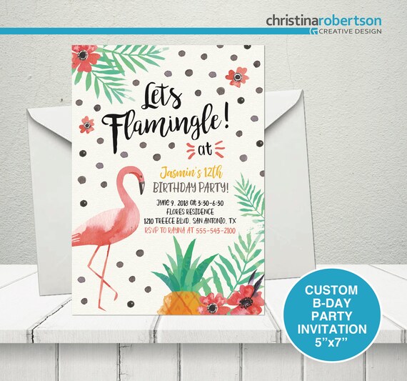 Invitation Fete Danniversaire Flamant Rose Flamingle Fete Etsy Invitation Fete Danniversaire Flamant Rose Flamingle Fete Etsy