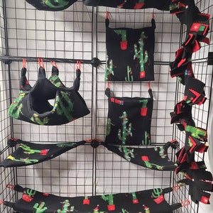 Christmas Cactus sugar glider cage set, suggie bedding, sugar glider set, marmoset set, glider accessories, small animals,christmas gifts