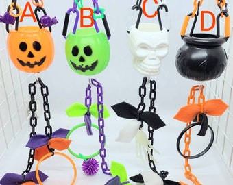 Halloween monsters pulley toy, foraging toy and reset toy, pumpkin, skull, kettle, interactive toy, marmosets,christmas gifts