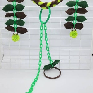 Ready to ship, Braided Rope jungle pulley and reset toy,reset toy, Jungle rope,braided rope vine, sugar glider jungle rope, marmosets, gifts