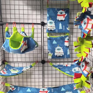 Sugar glider set, Yeti, suggie bedding, sugar glider set, marmosets, rat set,glider accessories,holiday gifts, primates,christmas gifts