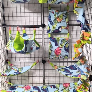 Sugar glider set, parrots, suggie bedding, sugar glider set, marmoset set, rat set, glider accessories, holiday gifts, christmas gifts