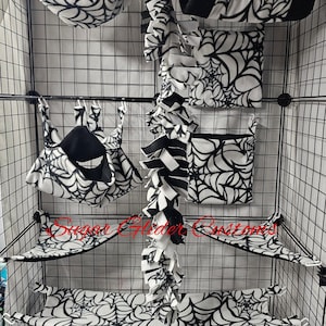 Halloween Spider Webs sugar glider cage set suggie bedding, marmoset set, glider accessories, gifts, christmas gifts