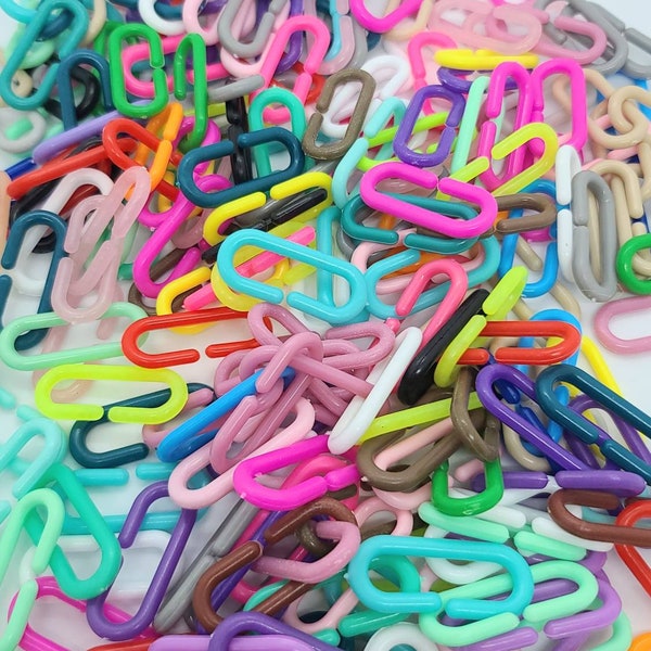 Colorful C-Links, Sugar Glider Cage Accessories, Bird Toys (30 Links)