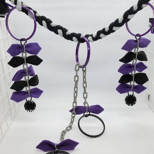 Ready to ship, Braided Rope Purple,black,grey,pulley reset toy,reset toy, Jungle rope,braided rope vine,sugar glider jungle rope,marmosets