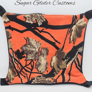 Parachute hammock,ready to ship, orange camo Closeout,clearance, discontinued fabric, sugar gliders, small animals, christmas gift,marmosets