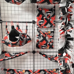 Sugar glider set, Comic Heroes, suggie bedding, sugar glider set, marmoset set, rat set, glider accessories, holiday gifts, christmas gifts