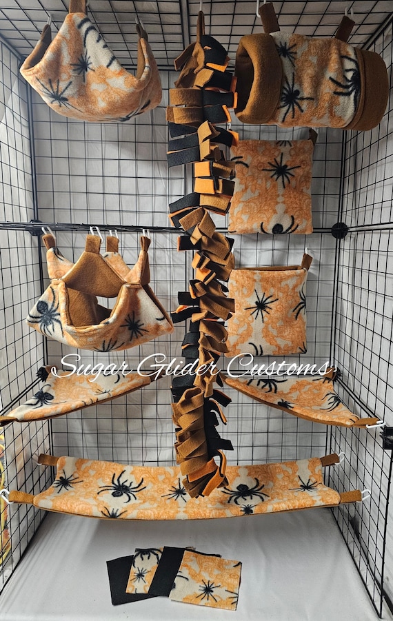 Spider Fleece Sugar Glider Cage Set for Sugar Gliders and