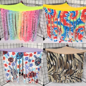 Fleece Forest Critter Curtains for sugar gliders,Guinea pig,chinchillas, ferrets,rats,marmosets, small animal Christmas gifts,