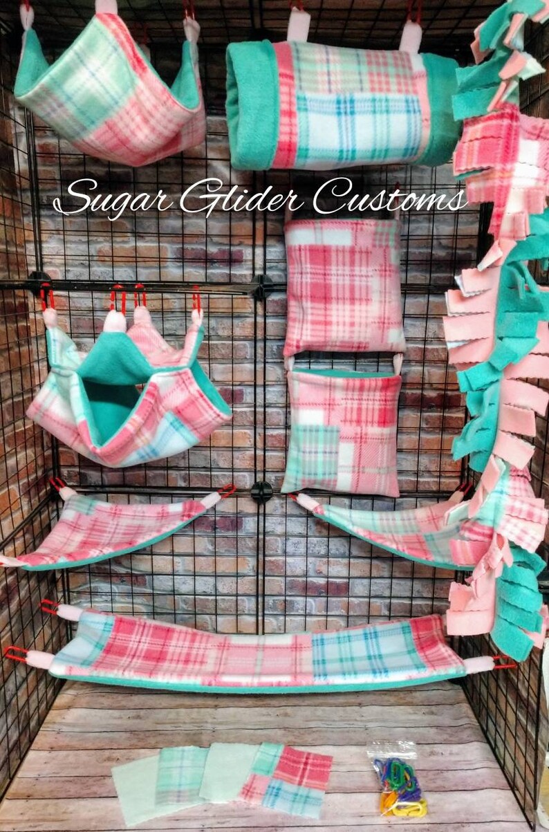 Sugar glider set pastel plaidsuggie bedding sugar glider ...