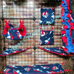 Sugar glider set, sail boats, suggie bedding, sugar glider set, marmoset set, rat set, glider accessories, holiday gifts, christmas gifts