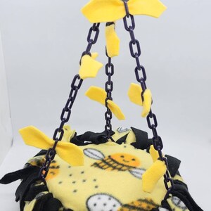 Hanging Trampolines, Bumblebee trampoline, reset toy,swinging trampoline, sugar glider trampolines, marmosets,climbing toy, Christmas gifts