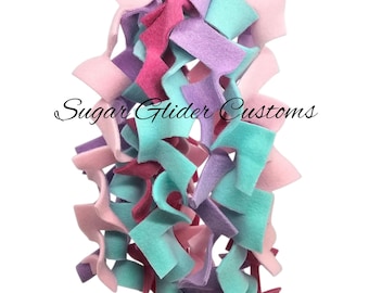 Juguete de vellón pastel para jaula de petauro del azúcar, hecho a mano