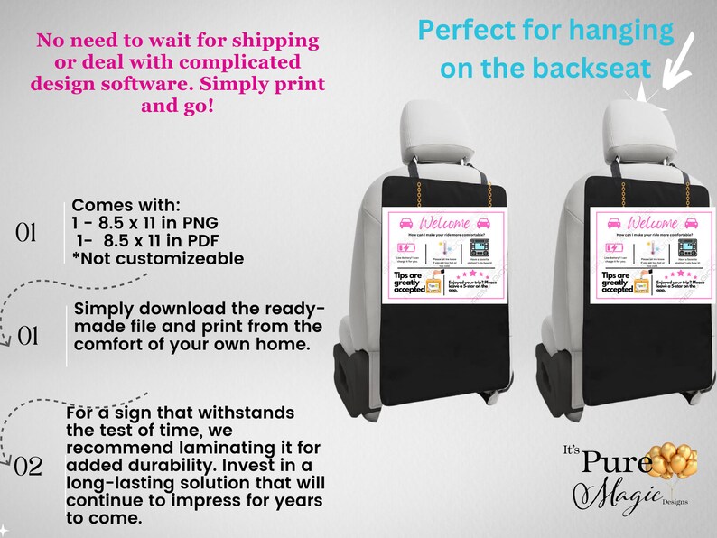 Uber Lyft Rideshare Sign Printable | Editable Sign | Uber Tip Sign ...