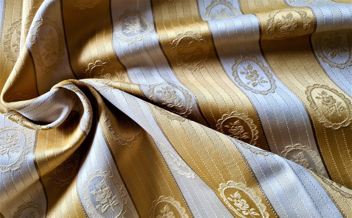 Gold Damask Fabric Sofa Covering Fabric Gold Silk Damask Etsy UK