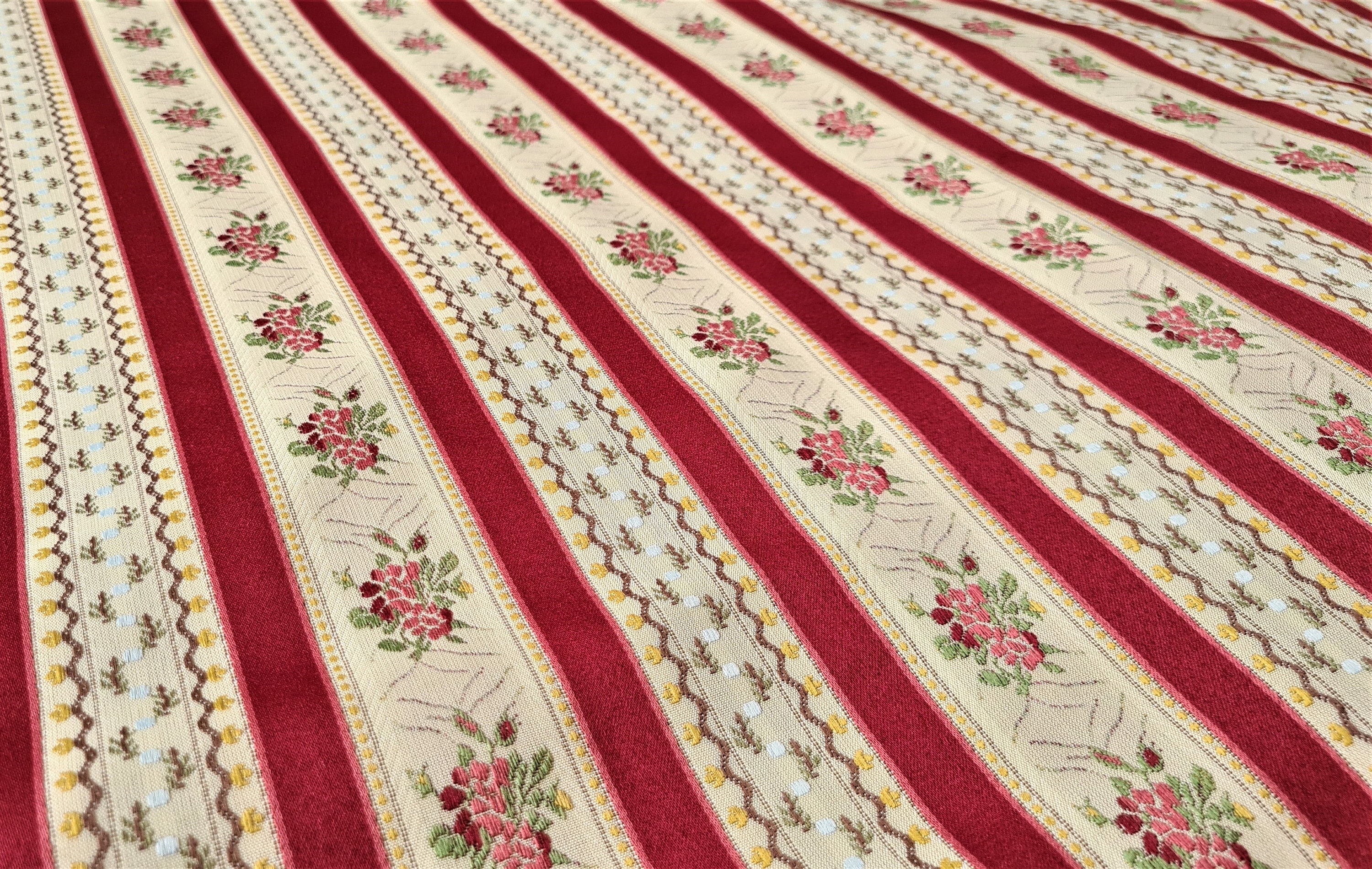 Red damask fabric sofa covering fabric red silk damask Etsy