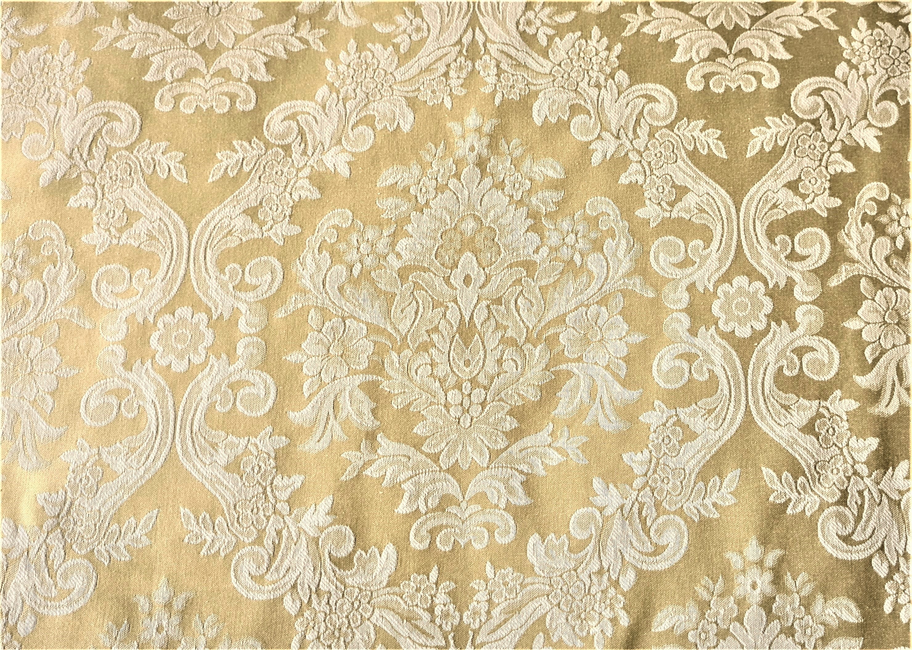 Gold silk damask fabric floral design fabric exclusive Etsy