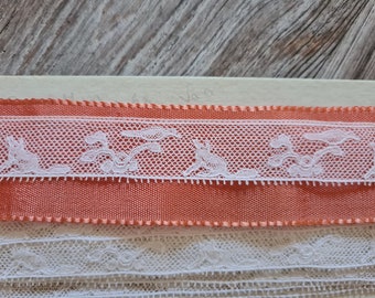 RARE Valenciennes lace white color sold made to measure,  For Vintage Accessories, Period Costumes, Dolls, Vintage Sewing Project