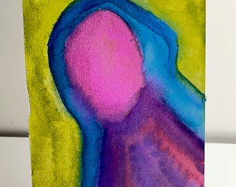 Me | ORIGINAL Gouache Painting | Modern Abstract Wall Art | Artist Signed