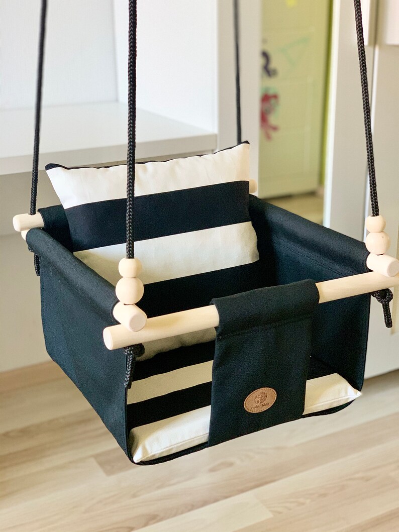 Monochrome Toddler and Baby swing Black white indoor swing Etsy