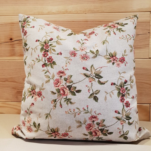 Housse de coussin en lin-coussin shabby chic  - coussin romantique -