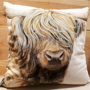 Cushion Cow pillow cushion cover in 100% organic cotton canvas.