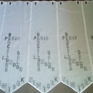curtain curtain breeze bise galon capitals of the world. Paris London - height 59 cm