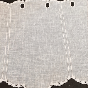 rideau brise bise lin et polyester blanc brodé hauteur 30 cm image 2