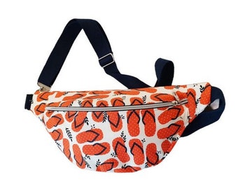 fanny pack with its "tongues" pattern for a colorful summer - shoulder pouch