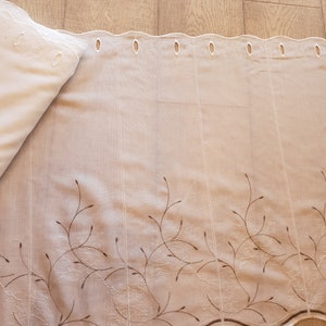 Curtains breeze bise embroidered in polyester height 60 cm
